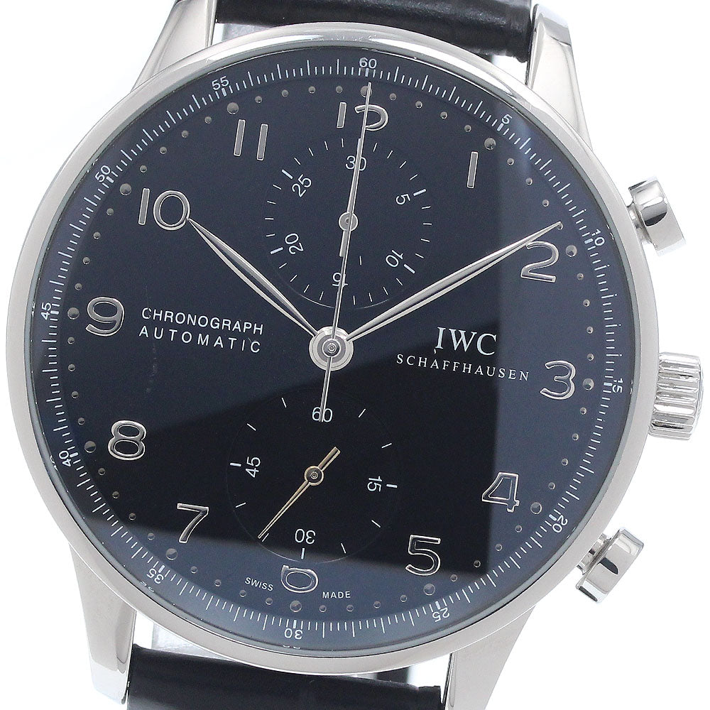 IWC SCHAFFHAUSEN Portugese IW371447 Chronograph black Dial Automatic Men's Watch_950233
