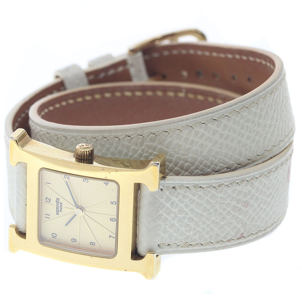 HERMES H watch HH1.201 Double Tour Gold Dial Quartz Ladies Watch_950261