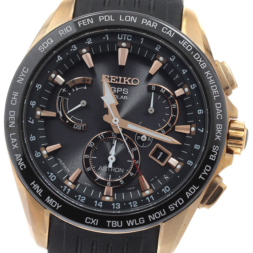 SEIKO Astron SBXB055/8X53-0AC0-2 GPS black Dial Solar Powered Radio Men's_950275