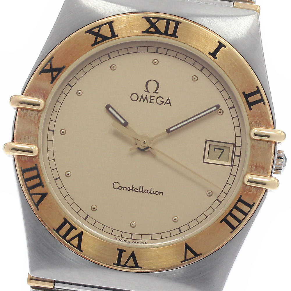 OMEGA Constellation YG bezel half bar gold Dial Quartz Men's Watch_950331