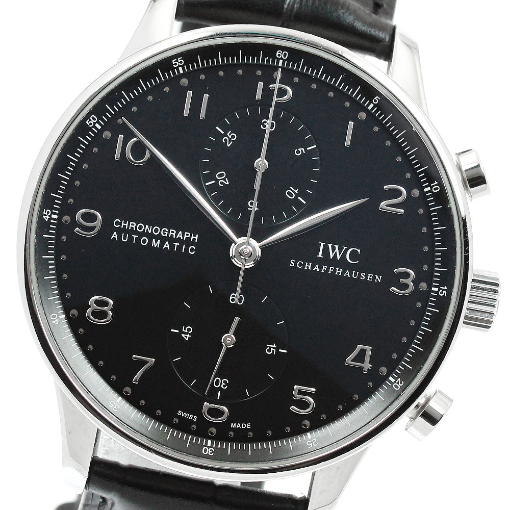 IWC SCHAFFHAUSEN Portugese IW371447 Chronograph black Dial Automatic Men's Watch_950335