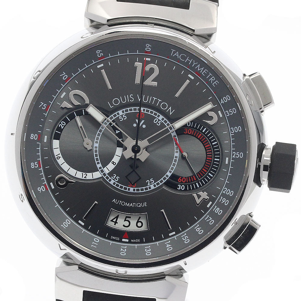 LOUIS VUITTON Tambour Chronograph Voyage Q102N Automatic Men's Watch_950338
