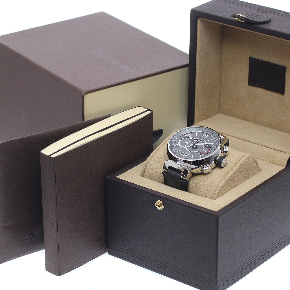 LOUIS VUITTON Tambour Chronograph Voyage Q102N Automatic Men's Watch_950338