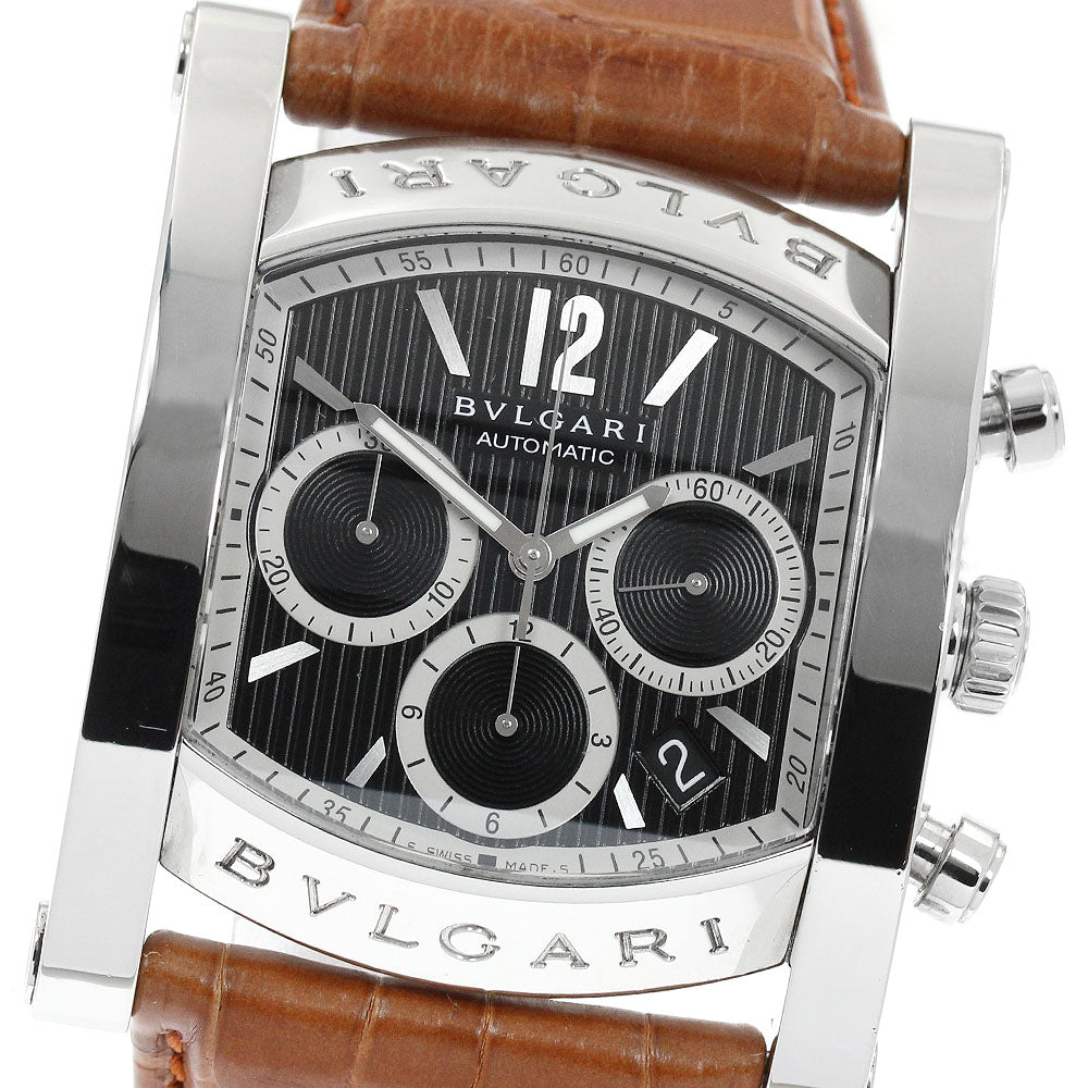 BVLGARI Assioma AA48SCH Chronograph Date black Dial Automatic Men's Watch_950352