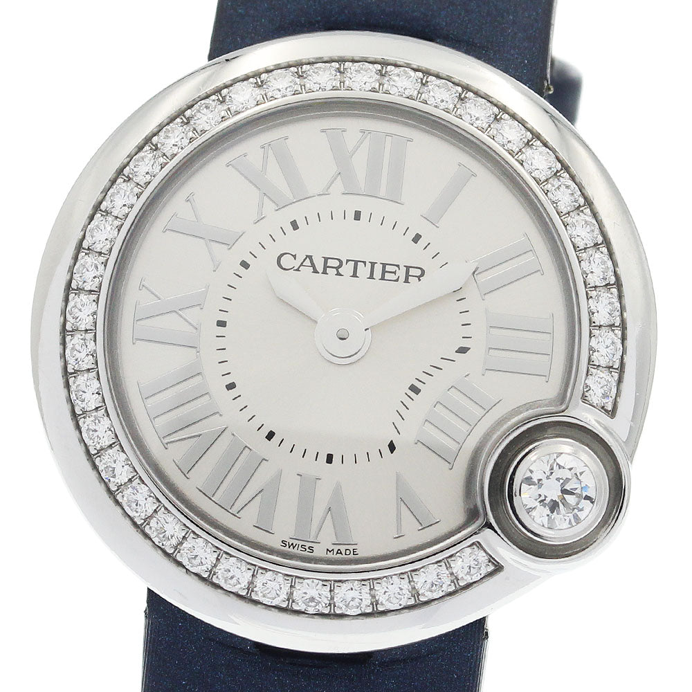 CARTIER Baron Blanc de Cartier W4BL0002 Diamond Bezel Quartz Ladies Watch_950357
