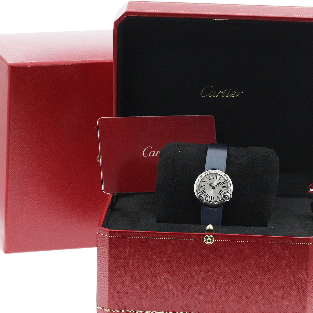 CARTIER Baron Blanc de Cartier W4BL0002 Diamond Bezel Quartz Ladies Watch_950357