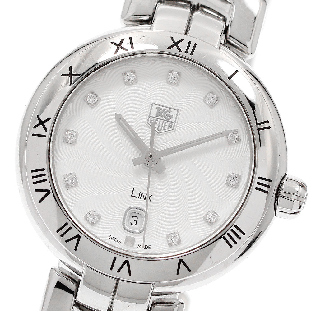 TAG HEUER Link WAT1411 11P diamond date Silver Dial Quartz Ladies Watch_950371