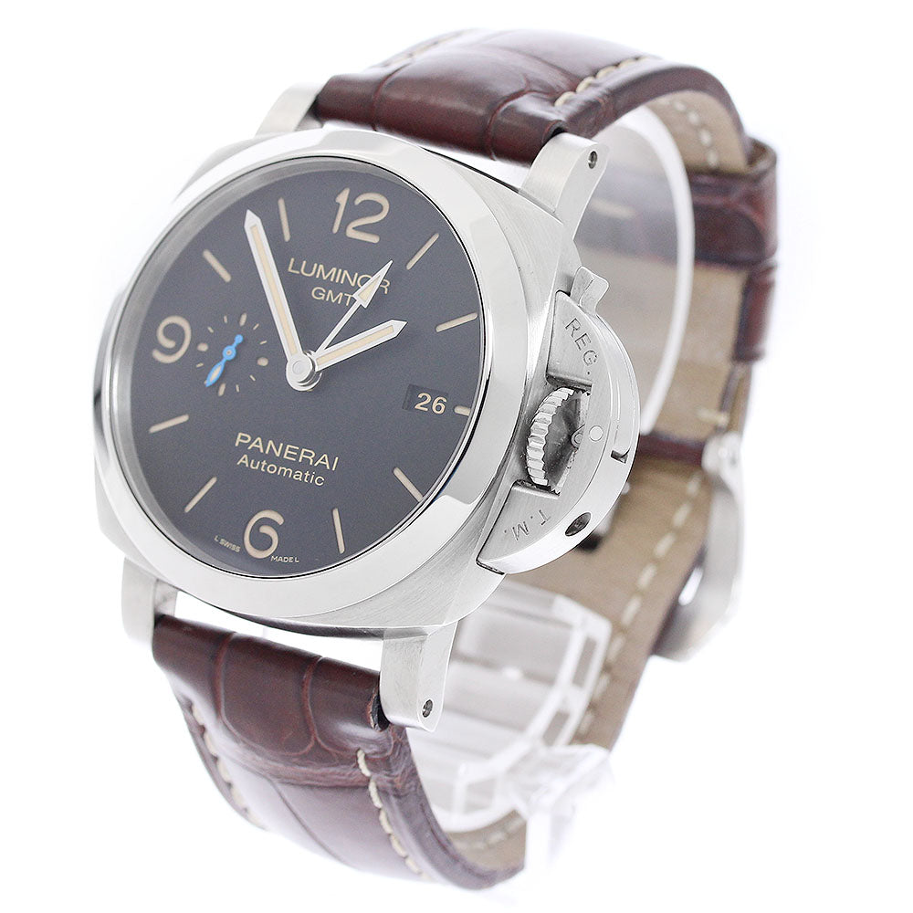 PANERAI Luminor 1950 Acciaio PAM01320 GMT date black Dial Automatic Men's Watch_950372