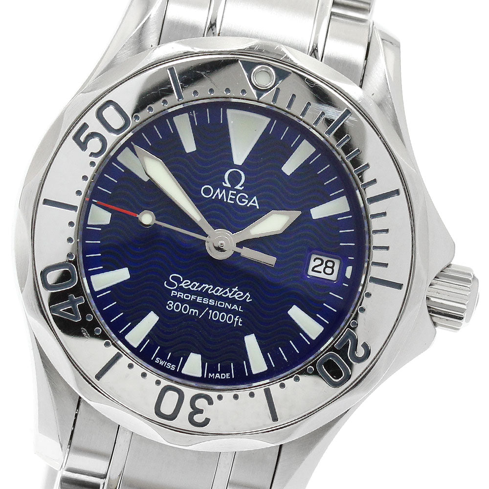 OMEGA Seamaster300m 2285.80 Date blue Dial Quartz Ladies Watch_950386