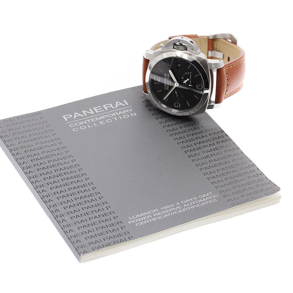 PANERAI Luminor GMT PAM00321 Power reserve Black Dial Automatic Men's _950396