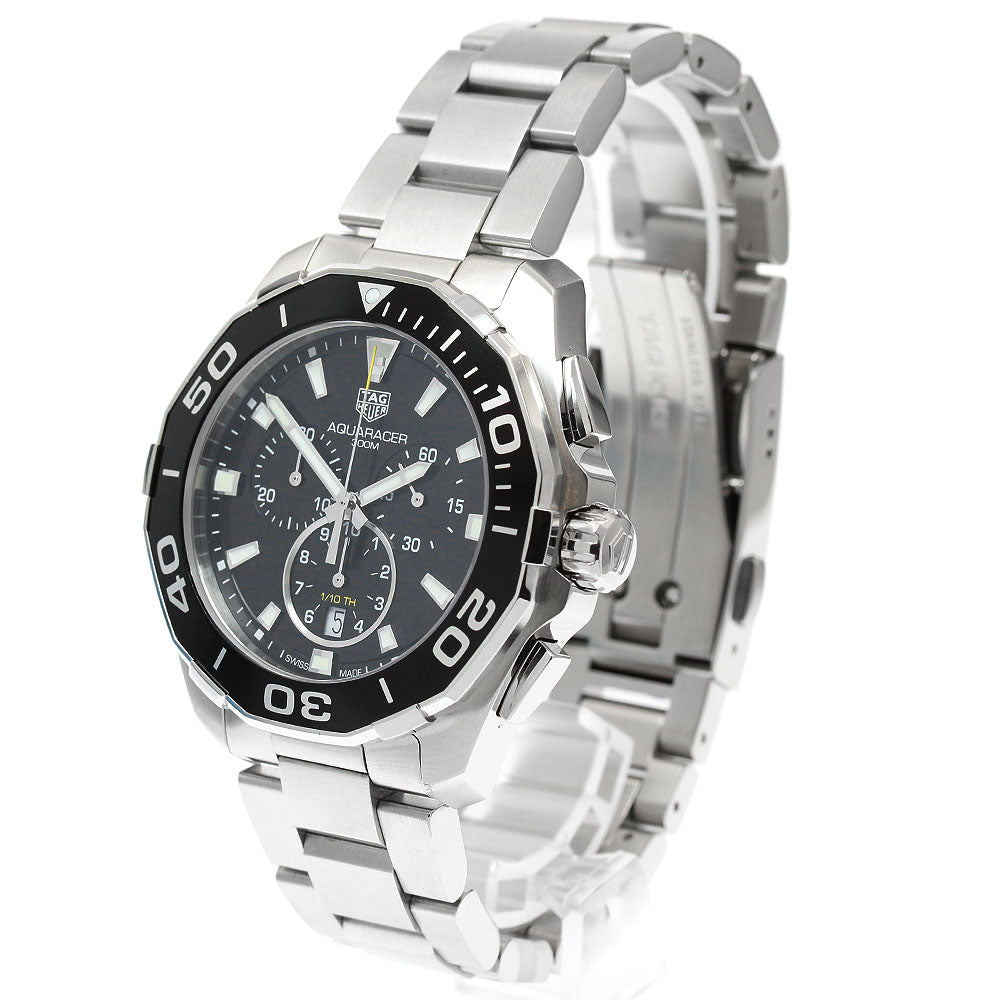 TAG HEUER Aqua racer CAY111A Date Chronograph black Dial Quartz Men's_950407
