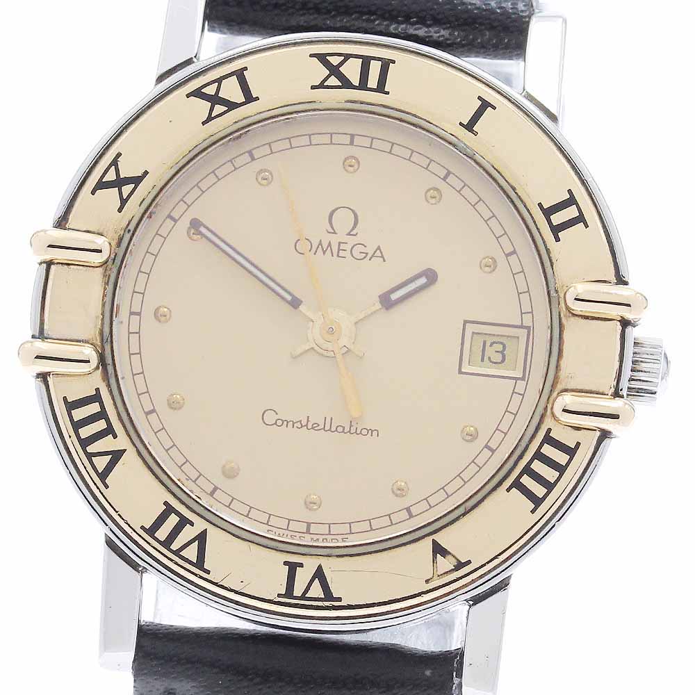 OMEGA Constellation Date gold Dial Quartz Ladies Watch_950420