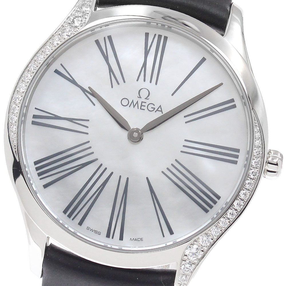 OMEGA De Ville 428.17.36.60.05.001 tresor diamond bezel White shell Dial Quartz Ladies Watch_950455