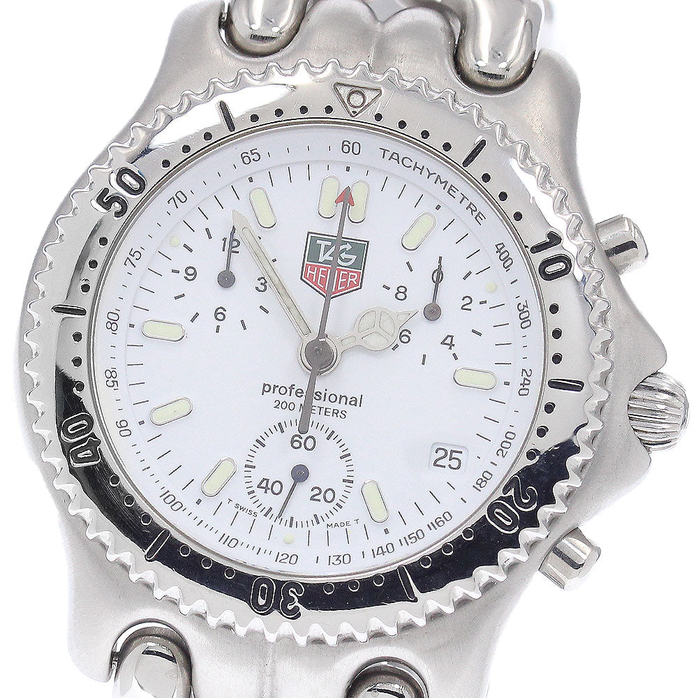 TAG HEUER S/el Chrono CG1112-0 Date white Dial Quartz Men's Watch_950474