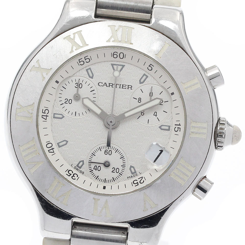 CARTIER CHRONOSCAPH W10184U2 Chronograph Date Silver Dial Quartz Men's_950526