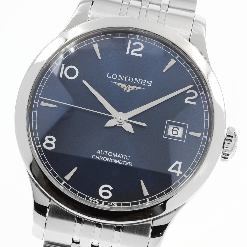 LONGINES record L2.820.4.96.6 Date Navy Dial Automatic Men's Watch_950547
