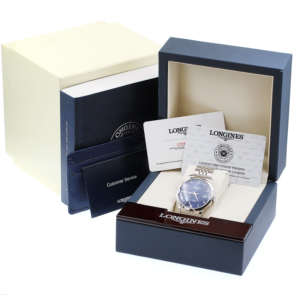 LONGINES record L2.820.4.96.6 Date Navy Dial Automatic Men's Watch_950547