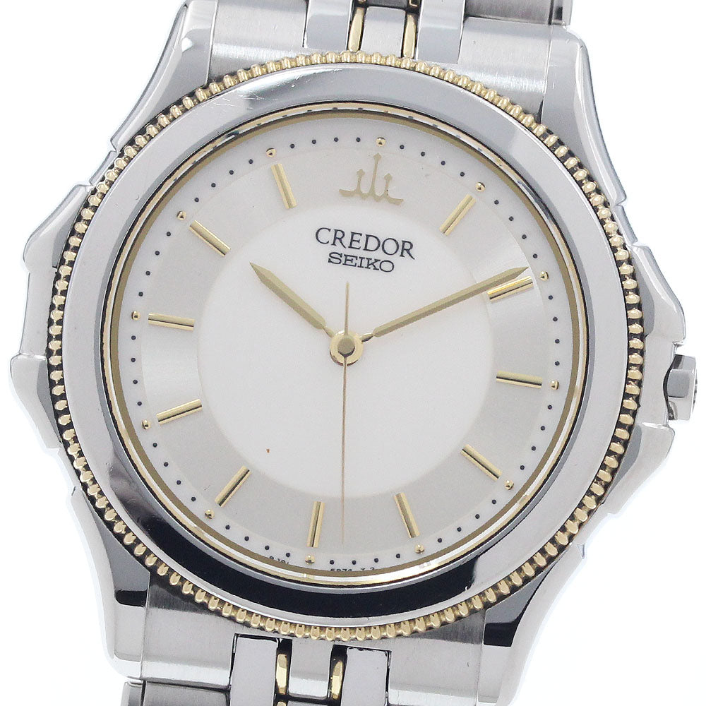 SEIKO CREDOR GCAR034/8J81-6B60 18K Yellow Gold Silver Dial Quartz Men's_950552