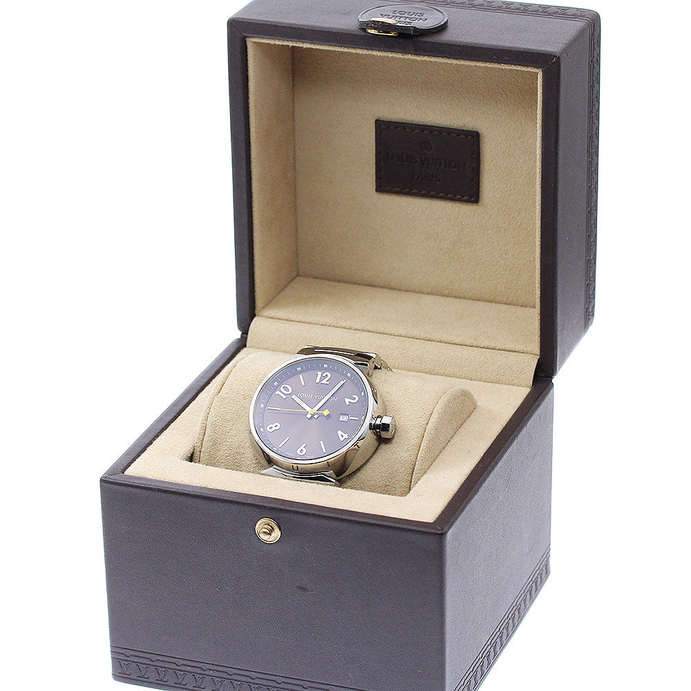 LOUIS VUITTON Tambour Q1111 Date Brown Dial Quartz Men's Watch_950564