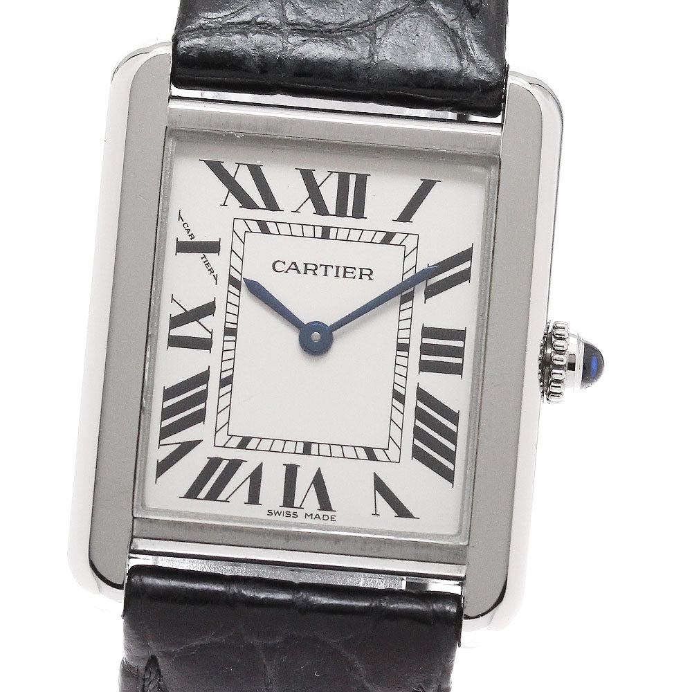 CARTIER Tank solo SM W5200005 Silver Dial Quartz Ladies Watch_950597