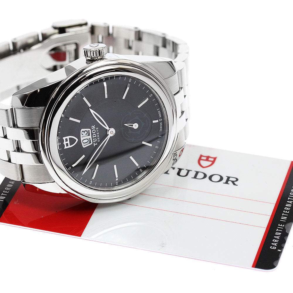 TUDOR Glamour 57000 Double date black Dial Automatic Men's Watch_950628