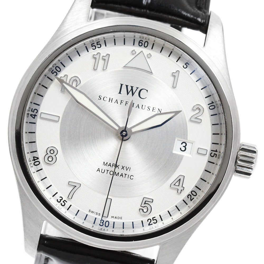 IWC SCHAFFHAUSEN Spitfire Mark XVI IW325502 Date Silver Dial Automatic Men's Watch_950629