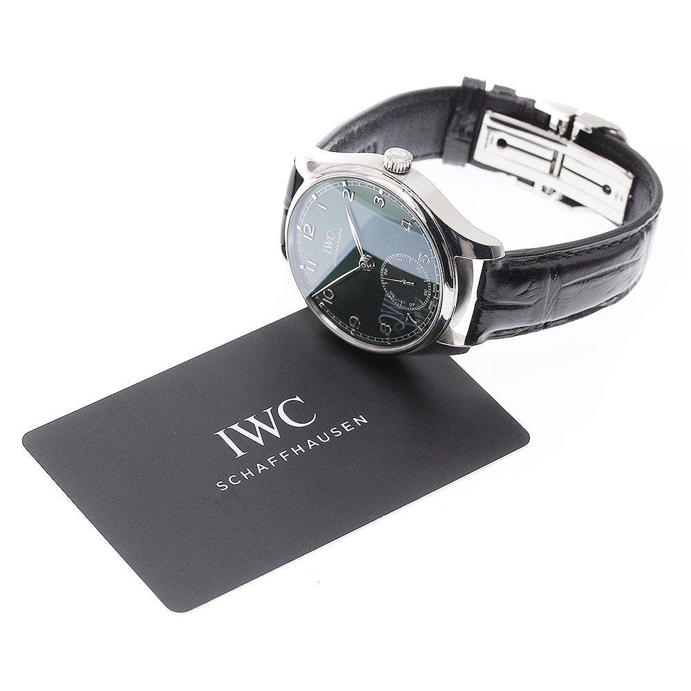 IWC SCHAFFHAUSEN Portugese IW358310 Small seconds green Dial Automatic Men's Watch_950646