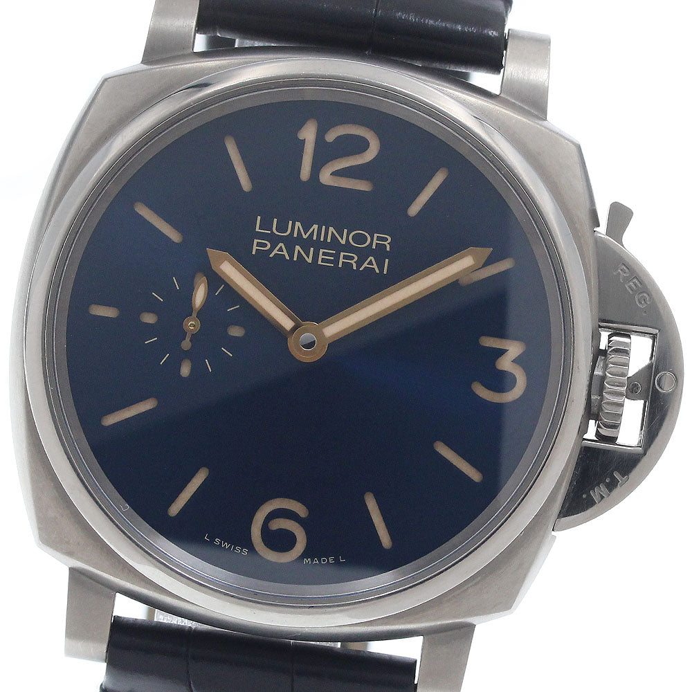 PANERAI Luminor 1950 Due 3 Days Titanio PAM00728 Navy Dial Hand Winding Men's Watch_950647