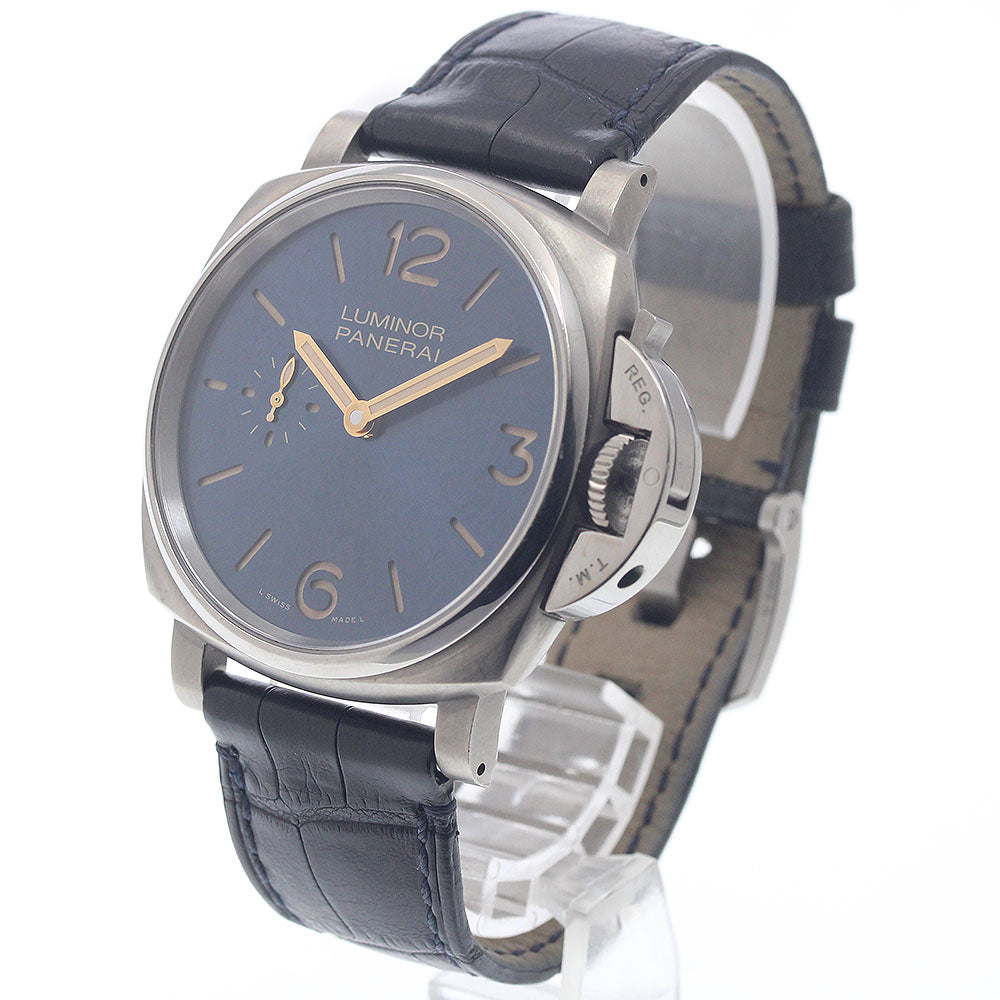 PANERAI Luminor 1950 Due 3 Days Titanio PAM00728 Navy Dial Hand Winding Men's Watch_950647