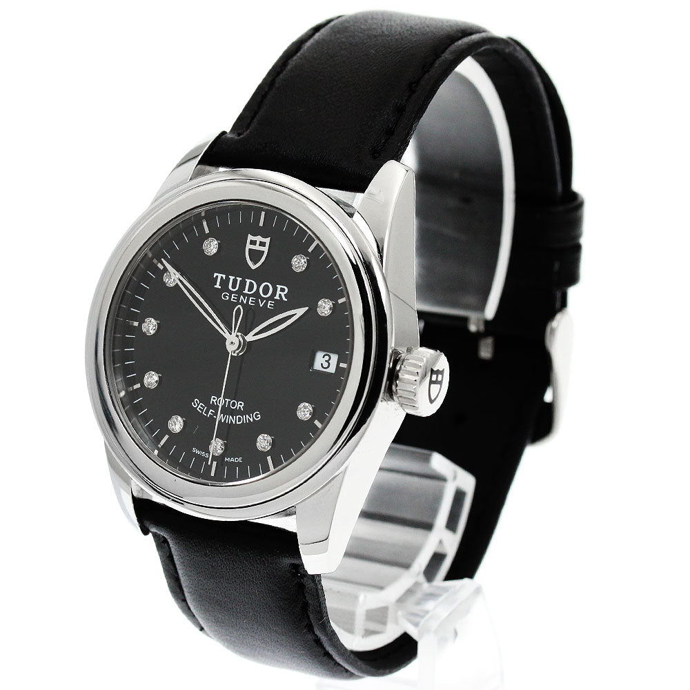 TUDOR Glamour 55000 Date 10P diamond black Dial Automatic Men's Watch_950648