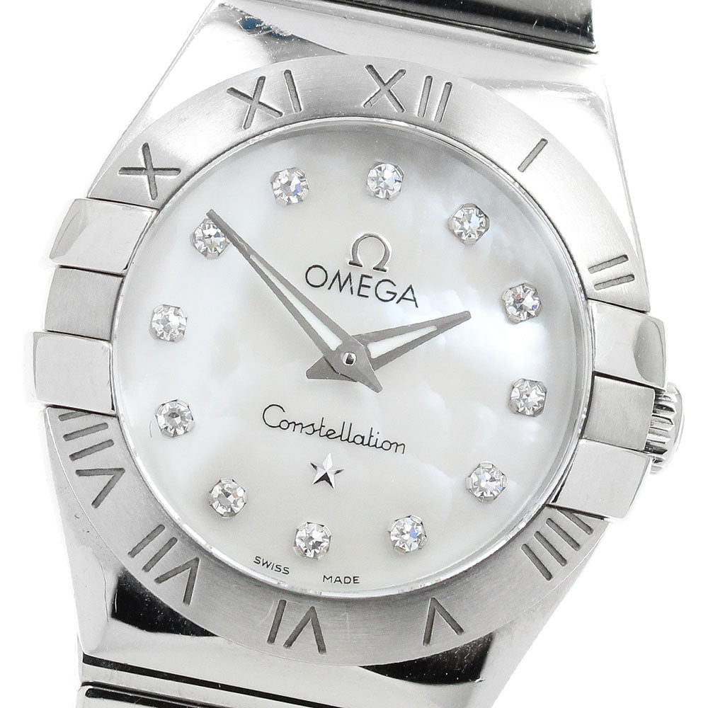 OMEGA Constellation 123.10.24.60.55.002 12P diamond White shell Dial Quartz Ladies Watch_950655