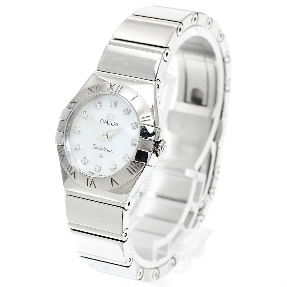 OMEGA Constellation 123.10.24.60.55.002 12P diamond White shell Dial Quartz Ladies Watch_950655