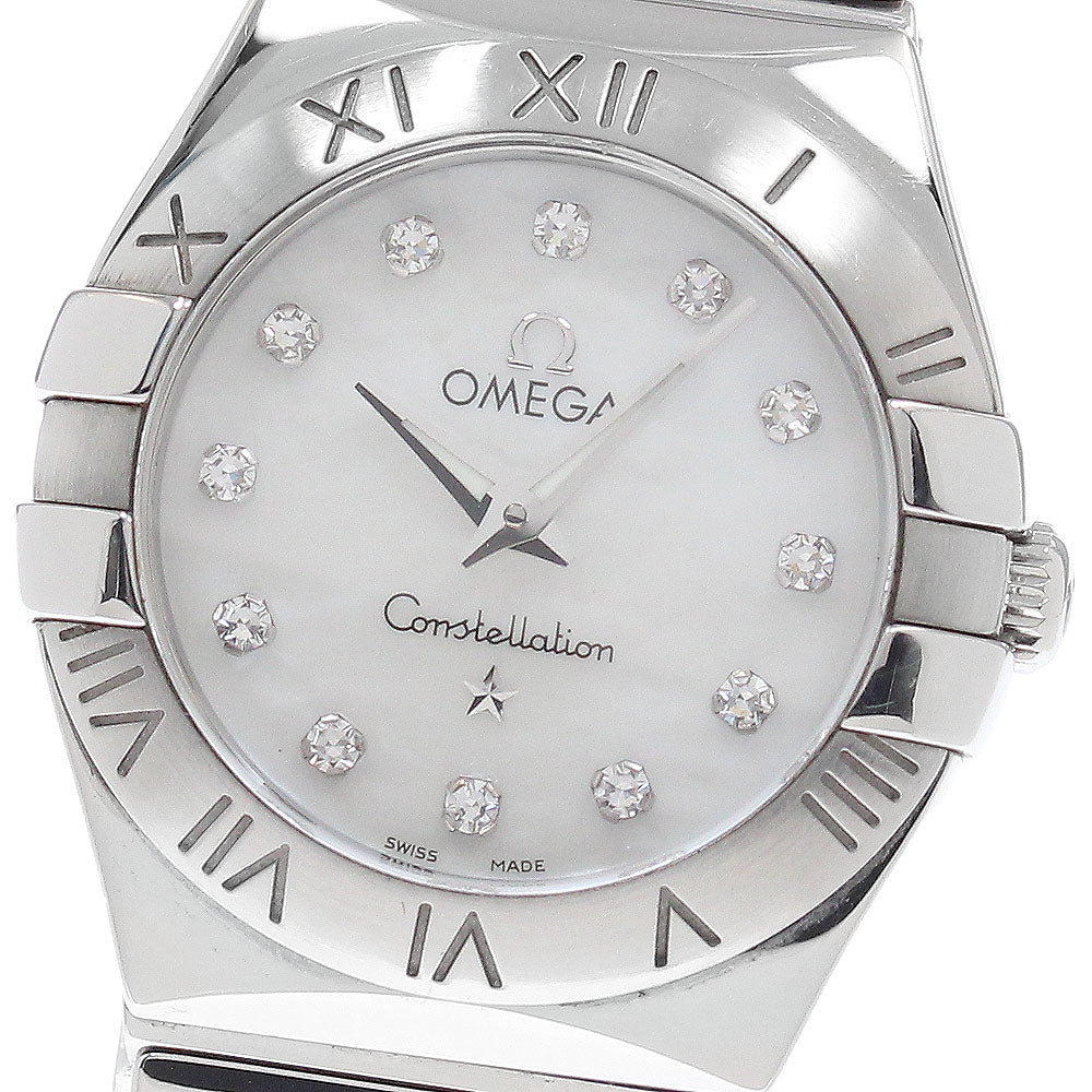 OMEGA Constellation 123.10.24.60.55.002 12P diamond White shell Dial Quartz Ladies Watch_950657