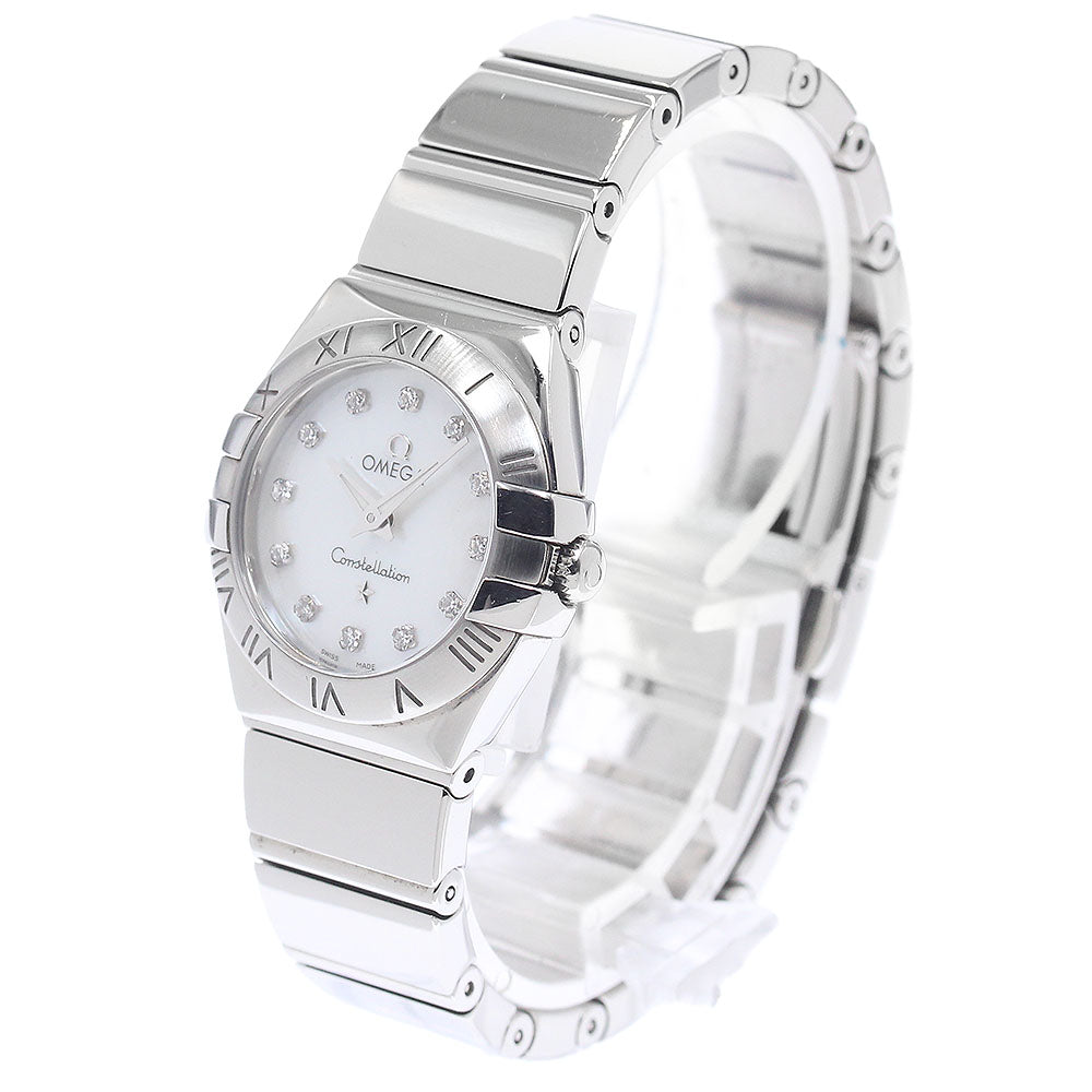 OMEGA Constellation 123.10.24.60.55.002 12P diamond White shell Dial Quartz Ladies Watch_950657