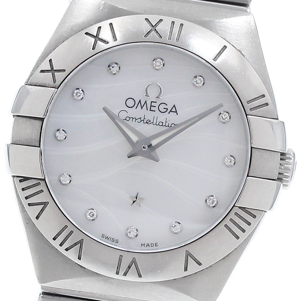 OMEGA Constellation Blush 123.10.24.60.55.003 12P diamond shell dial White shell Dial Quartz Ladies Watch_950658