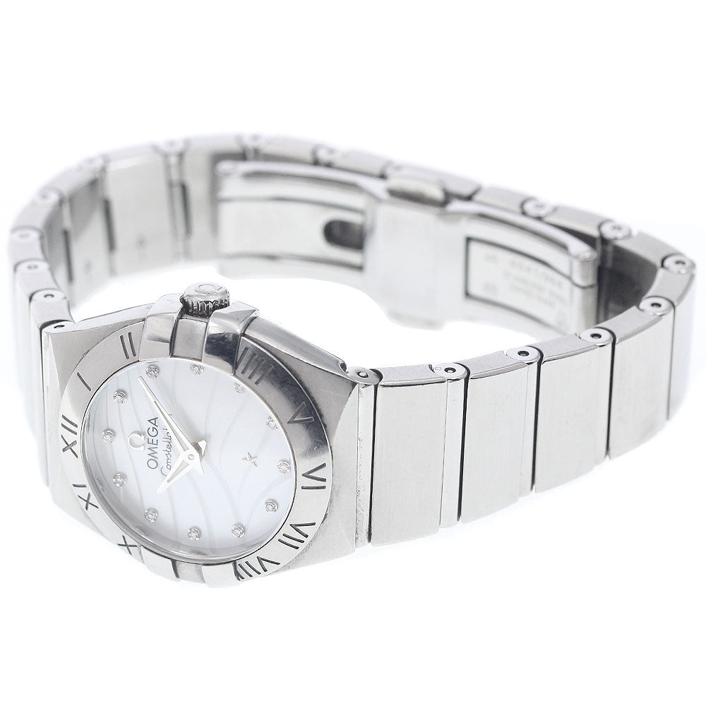 OMEGA Constellation Blush 123.10.24.60.55.003 12P diamond shell dial White shell Dial Quartz Ladies Watch_950658