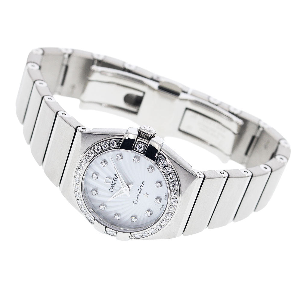 OMEGA Constellation polish 123.15.24.60.55.00﻿4 12P Diamond Bezel Mother-of-Pearl Dial White shell Dial Quartz Ladies Watch_950670