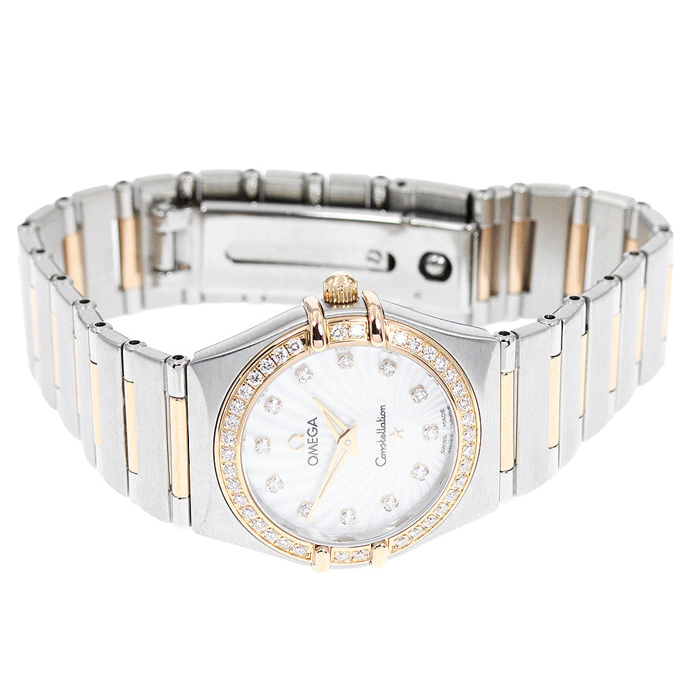 OMEGA Constellation 111.25.26.60.55.001 12P Diamond Bezel 160th Anniversary White shell Dial Quartz Ladies Watch_950682