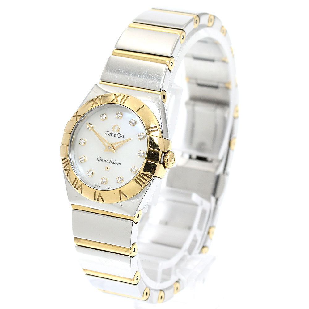 OMEGA Constellation Blush 123.20.24.60.55.001 12P diamond White shell Dial Quartz Ladies Watch_950686