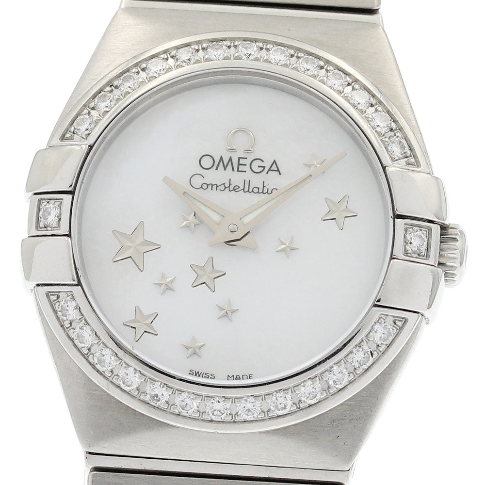 OMEGA Constellation Blush 123.15.24.60.05.003 Diamond Bezel White shell Dial Quartz Ladies Watch_950687