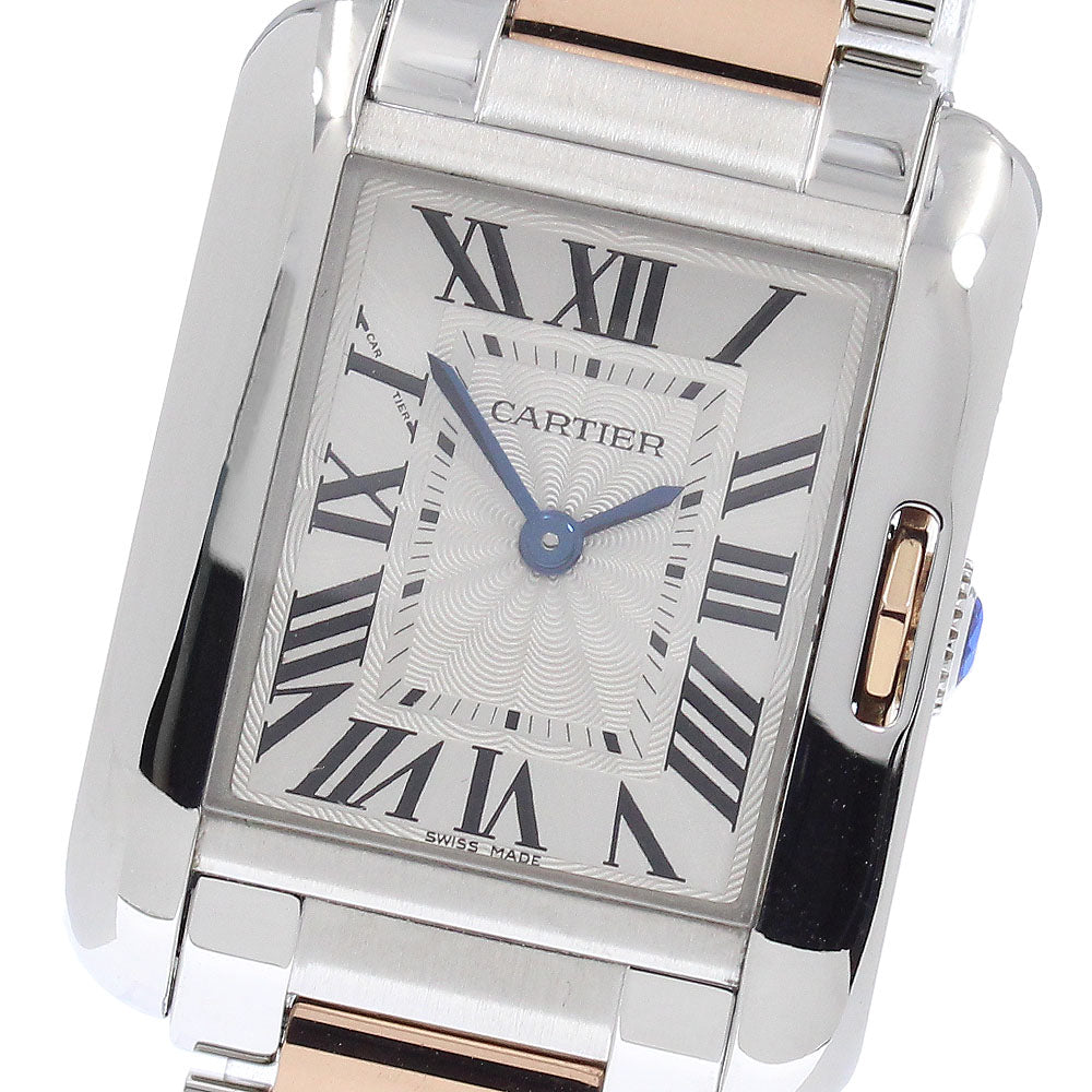 CARTIER Tank Anglaze SM W5310036 Silver Dial Quartz Ladies Watch_950688