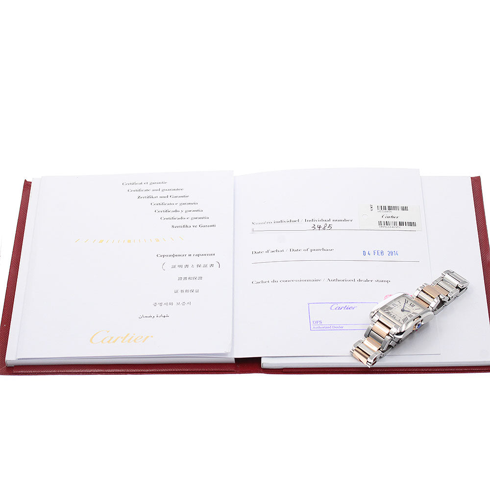 CARTIER Tank Anglaze SM W5310036 Silver Dial Quartz Ladies Watch_950688