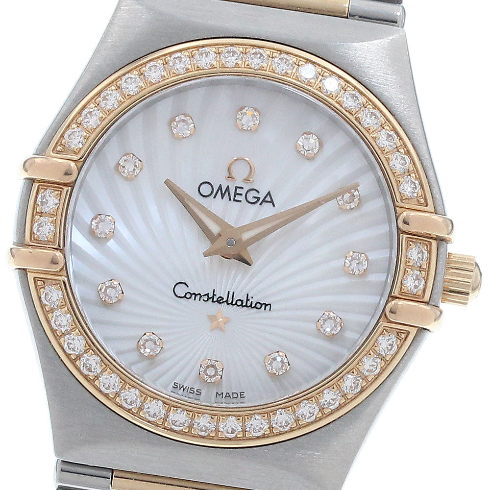 OMEGA Constellation 111.25.26.60.55.001 12P Diamond Bezel 160th Anniversary White shell Dial Quartz Ladies Watch_950693