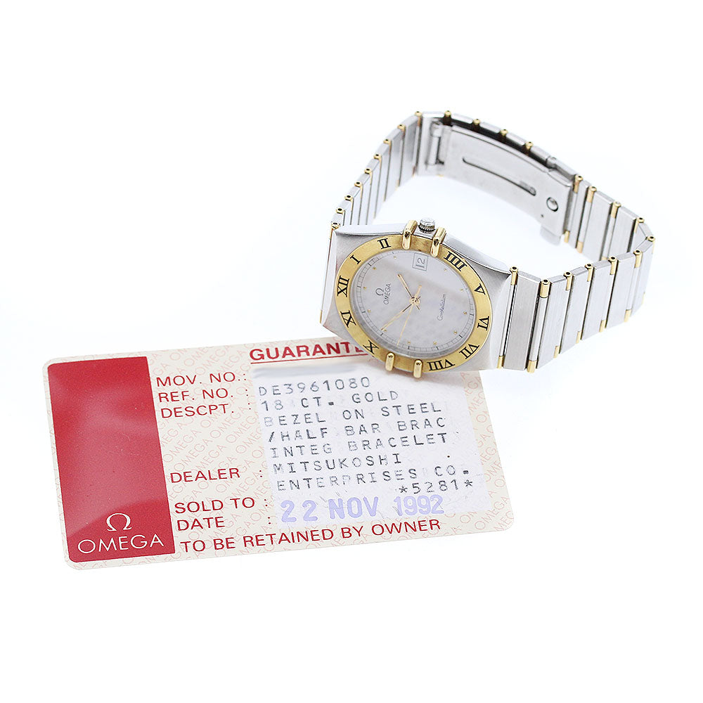 OMEGA Constellation 1310.20 YG bezel half bar white Dial Quartz Men's_950718