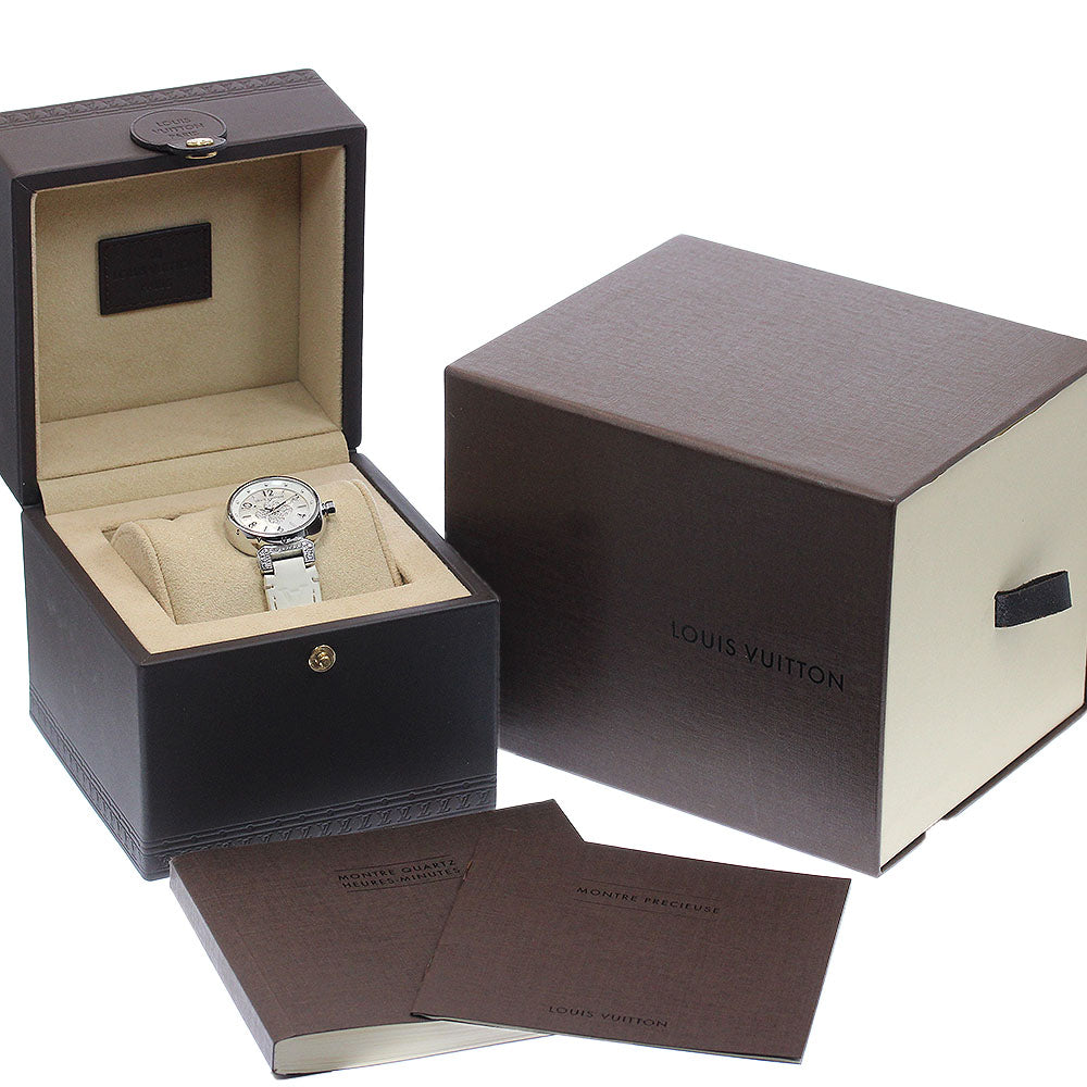 LOUIS VUITTON Tambour Forever Q121P Rug diamond White shell Dial Quartz Ladies Watch_950780