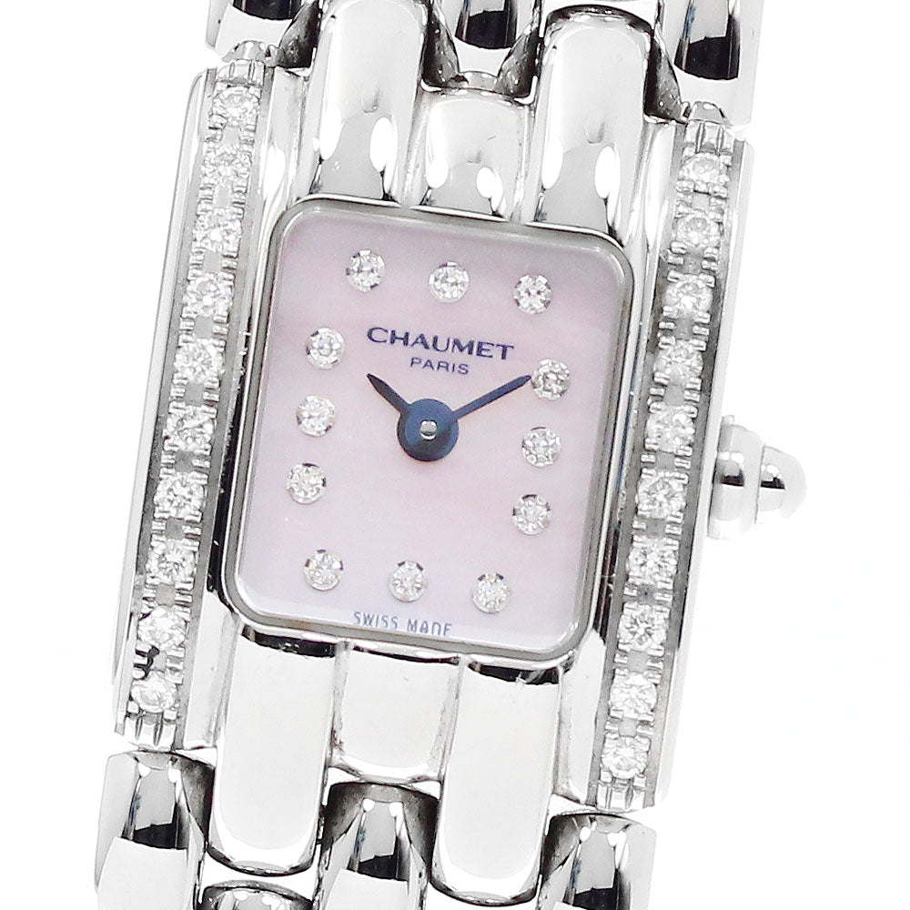Chaumet Kaysis Classic Lady 099346-061 12P side diamond bezel Pink shell Dial Quartz Ladies Watch_950837