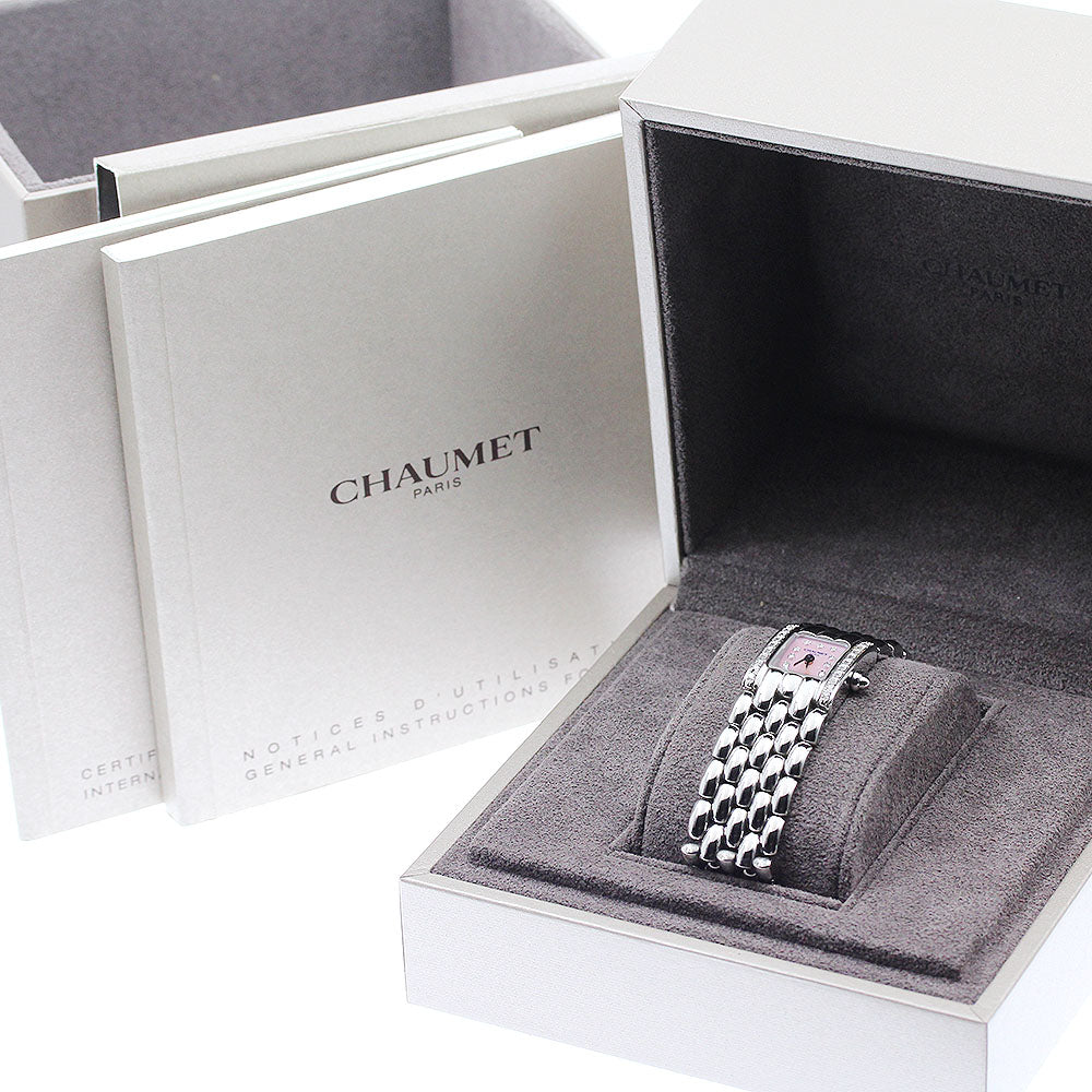 Chaumet Kaysis Classic Lady 099346-061 12P side diamond bezel Pink shell Dial Quartz Ladies Watch_950837