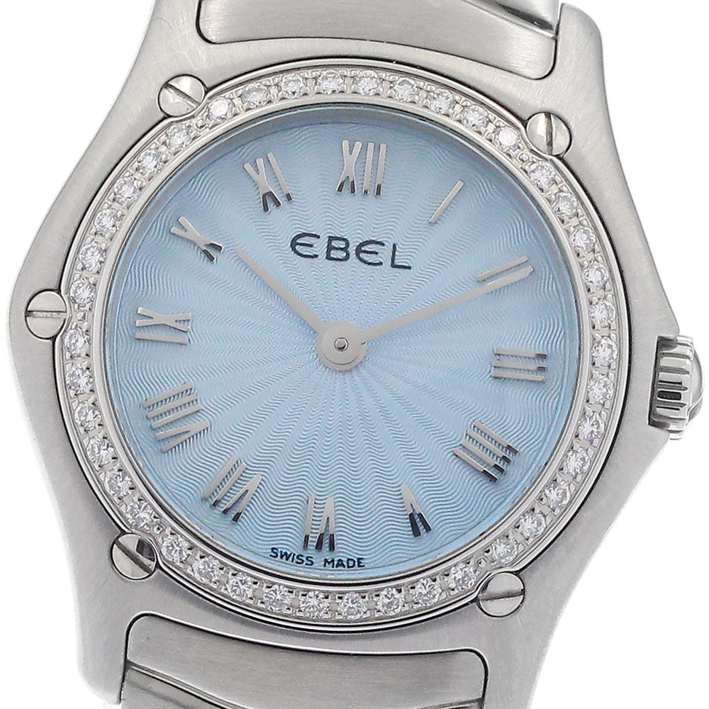 EBEL Classic wave E9157F14 Diamond Bezel blue Dial Quartz Ladies Watch_950860