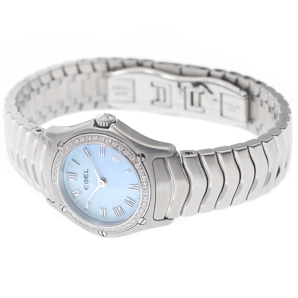 EBEL Classic wave E9157F14 Diamond Bezel blue Dial Quartz Ladies Watch_950860