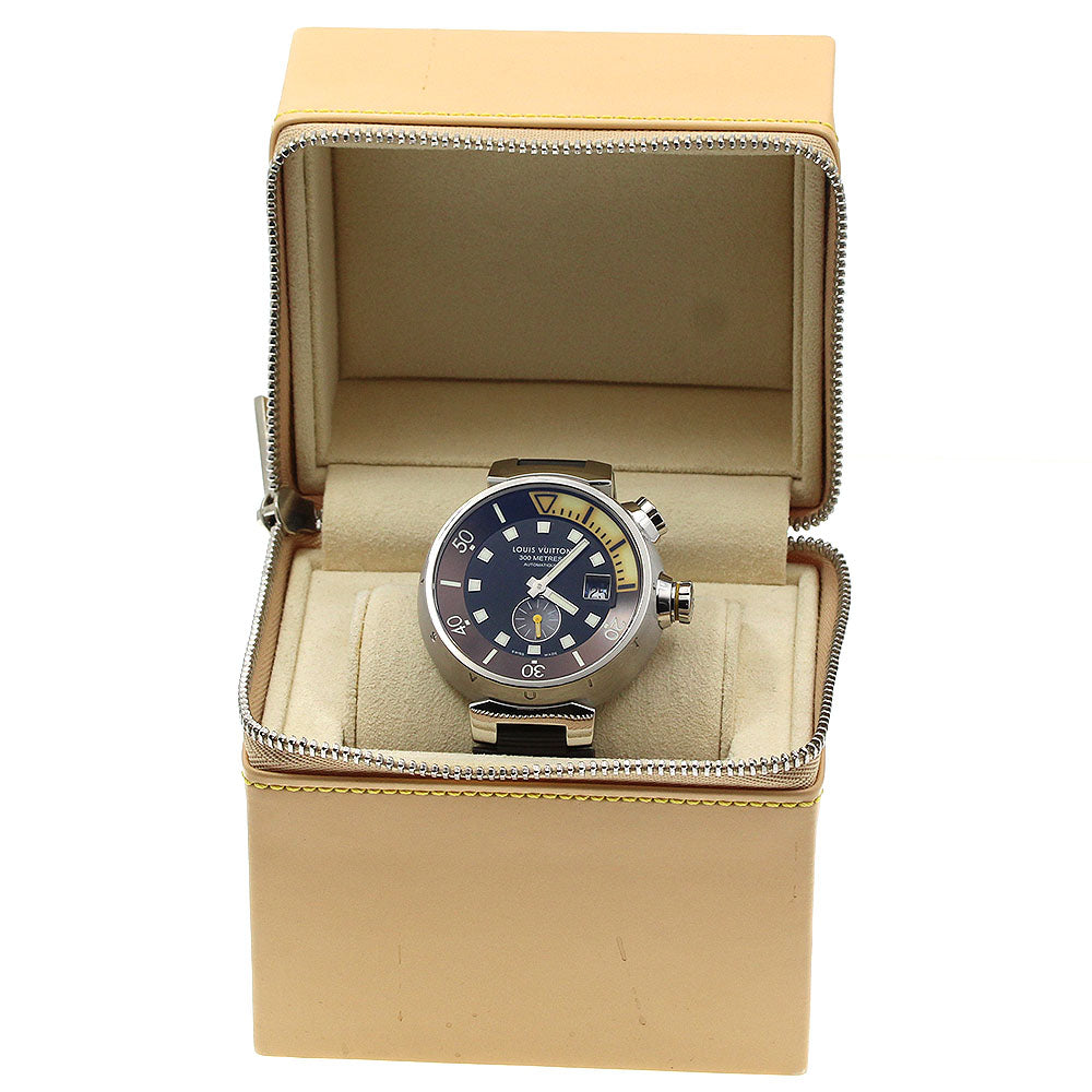 LOUIS VUITTON Tambour Diving Q1031 Date Black / shell Dial Automatic Men's Watch_950928
